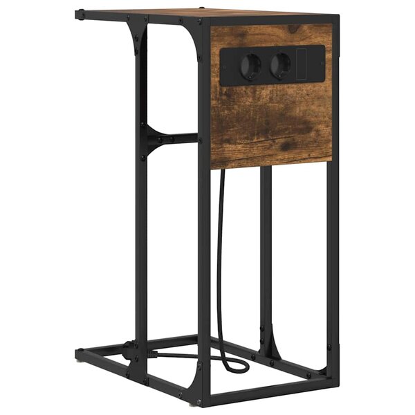 vidaXL Cabinet de chevet Chêne fumé 41 5 x 26 x 60 5 cm