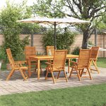 vidaXL Ensemble de salle à manger pour jardin 7 Pièces Marron