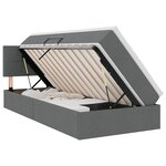 vidaXL Lit de rangement LED avec matelas Gris foncé 90 x 200 cm Tissu