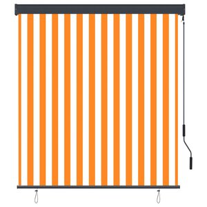vidaXL Store roulant d'extérieur 140x250 cm Blanc et orange