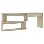 Bureau table poste de travail meuble d'ordinateur informatique étude d'angle chêne sonoma 200 x 50 x 76 cm bois d’ingénierie brun 02_0023680