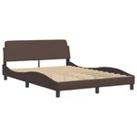 vidaXL Cadre de lit avec tête de lit marron 120x200 cm Similicuir
