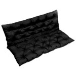 vidaXL Coussin pour balancelle Noir et gris 120 cm Tissu