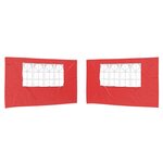 vidaXL Mur de tente de fête 2 pièces 400 x 195 cm Rouge PE et acier