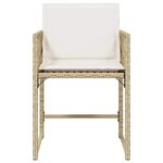 vidaXL Chaises de jardin avec coussins lot de 4 beige résine tressée