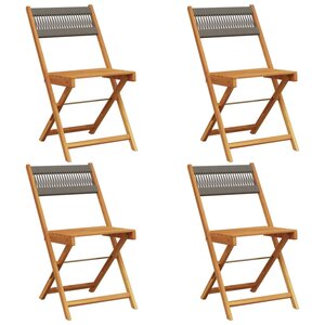 vidaXL Chaises pliables de jardin 4 Pièces gris bois d'acacia massif