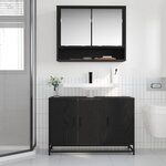 vidaXL Cabinet de salle de bain avec porte Chêne noir 90 x 33 x 60 cm