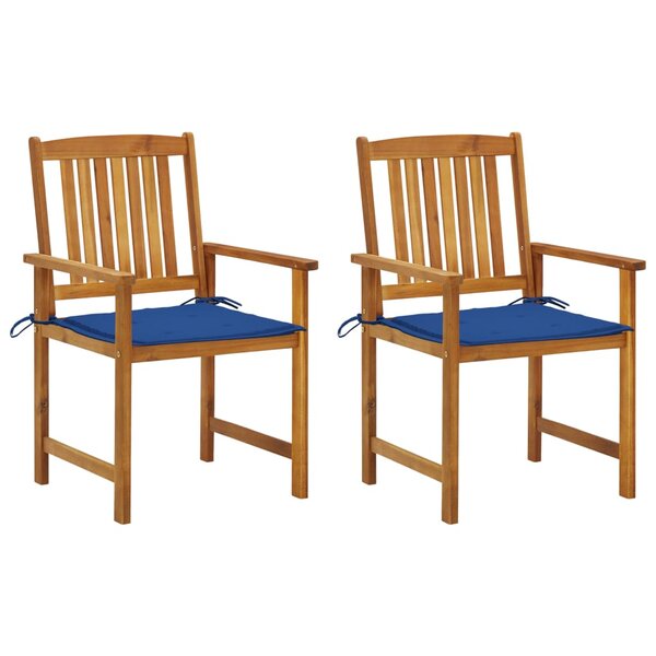vidaXL Chaises de jardin avec coussins lot de 2 Bois d'acacia massif