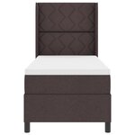 Lit avec sommier et matelas vidaXL & LED Marron Foncé 80x200 cm Tissu