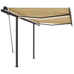 vidaXL Auvent manuel rétractable avec LED 3 5x2 5 m Jaune et blanc