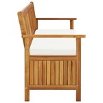 vidaXL Banc de rangement avec coussin 170 cm Bois d'acacia solide