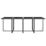 vidaXL Ensemble à manger de jardin coussins 9Pièces Résine tressée Gris