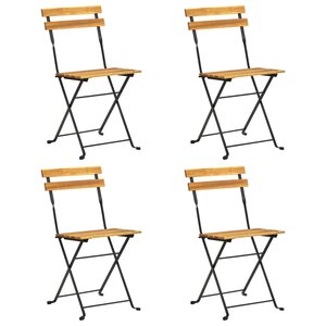 vidaXL Chaises de bistro pliables lot de 4 Bois d'acacia massif