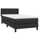 vidaXL Sommier à lattes de lit avec matelas Noir 80x200cm Similicuir