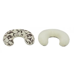 Coussin C d allaitement dessin floral clair crème