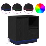 vidaXL Table de chevet avec LED en chêne noir 50x34 5x50 cm
