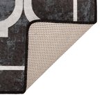 vidaXL Tapis lavable noir et blanc 80x300 cm antidérapant