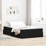 vidaXL Lit avec rangement et matelas Noir 120 x 200 cm Velours