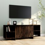 vidaXL Meuble TV chêne fumé 130x35x50 cm bois d'ingénierie