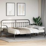 vidaXL Cadre de lit de jour Noir 90 x 190 cm Acier enduit de poudre