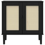 vidaXL Buffet SENJA aspect rotin noir 80x35x80 cm bois massif de pin