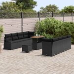 vidaXL Ensemble de canapé de jardin avec coussin Noir 90 x 55 x 71 cm