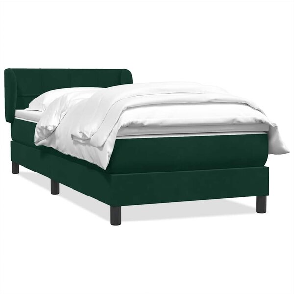 vidaXL Sommier à lattes de lit et matelas vert foncé 80x220 cm velours