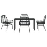 vidaXL Ensemble de salle à manger de jardin 5 pièces en poly rotin noir