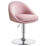 Chaise réglable chaise de coiffeuse fauteuil de bureau pivotant tabouret de bar avec dossier et socle en acier pour bar bureau coiffeuse salle à manger rose 12_0004965