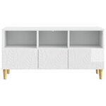 vidaXL Meuble TV 102 x 34 5 x 50 cm Blanc brillant Bois d'ingénierie