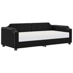 vidaXL Lit de jour avec matelas noir 100x200 cm tissu