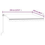 vidaXL Auvent rétractable automatique 350x250 cm Orange et marron