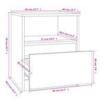 vidaXL Table de chevet chêne fumé 40x40x50 cm bois d'ingénierie