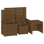 vidaXL Ensemble de boîtes de jardin 4 Pièces marron miel bois pin massif