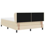 vidaXL Lit à ressorts avec matelas Crème 160 x 200 cm tissu
