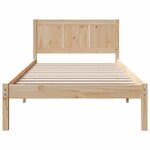 vidaXL Cadre de Lit Simple en Bois de Pin Naturel Bois de Pin Massif