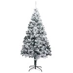 vidaXL Sapin de Noël artificiel LED et flocons de neige Vert 400 cm