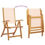 vidaXL Chaises pliables de jardin lot de 8 bois d'acacia et textilène