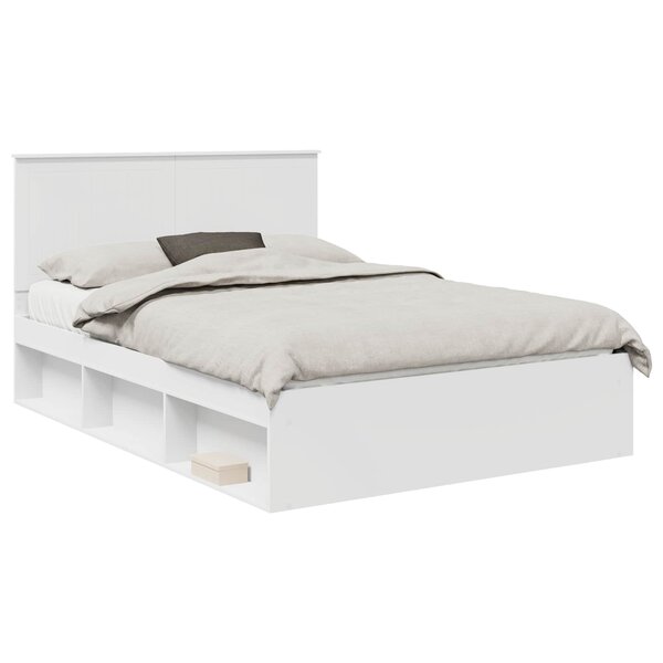 vidaXL Cadre de lit Blanc 140 x 190 cm Bois de pin massif