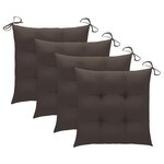 vidaXL Chaises de jardin lot de 4 et coussins taupe bois teck solide