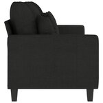 vidaXL Canapé à 3 places Noir 180 cm Tissu
