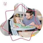 Chaise haute pour bébé ultra compacte et légère - Dossier et tablette ajustables  Des 6 mois