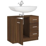 vidaXL Armoire de lavabo Chêne marron 63x30x54 cm Bois d'ingénierie