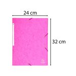 Chemise 3 rabats + elastique A4 cap 35 mm carte Rose EXACOMPTA