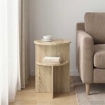 vidaXL Table d'appoint Chêne Sonoma Ø 39 5 x 55 cm Bois d'ingénierie