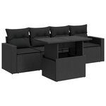 vidaXL Salon de jardin 5 Pièces avec coussins noir résine tressée