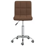 Chaise fauteuil siège pivotante de bureau informatique étude tissu brun 02_0024146