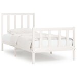 vidaXL Cadre de lit sans matelas blanc 75x190 cm bois massif