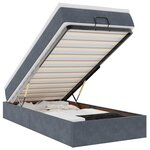 vidaXL Cadre de lit ottoman avec matelas gris foncé 100x200 cm velours