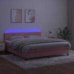 vidaXL Sommier à lattes de lit avec matelas et LED Rose 160x200 cm